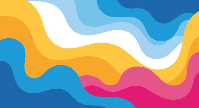Colorful abstract wavy layers create a vibrant flowing background vector