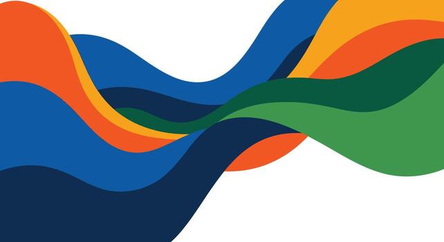 Colorful abstract waves flow dynamically with modern design elements vector