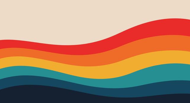 Retro wave pattern with vibrant colors showcasing a nostalgic design aesthetic vector