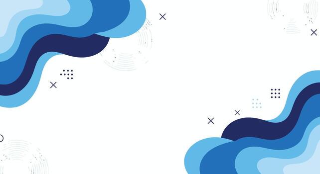 Modern blue abstract background with dynamic waves and geometric shapes for vibrant design projects vector