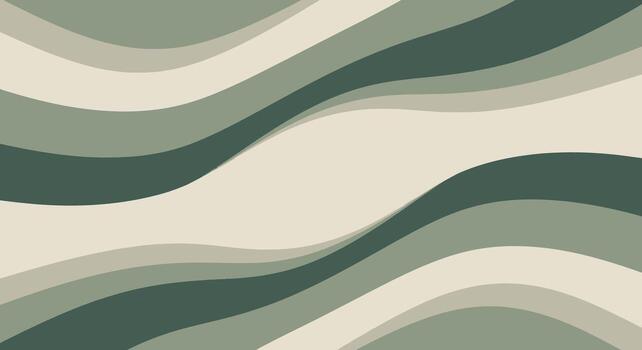 Elegant flowing green and beige shades for a modern and serene abstract backdrop design element vector