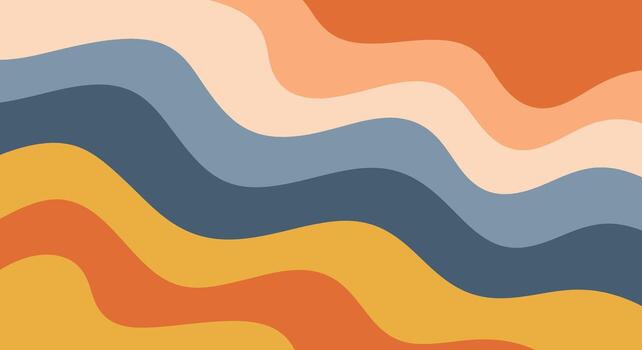 Vibrant retro waves background with earthy tones for branding or artistic projects evokes groovy 70s vibes vector