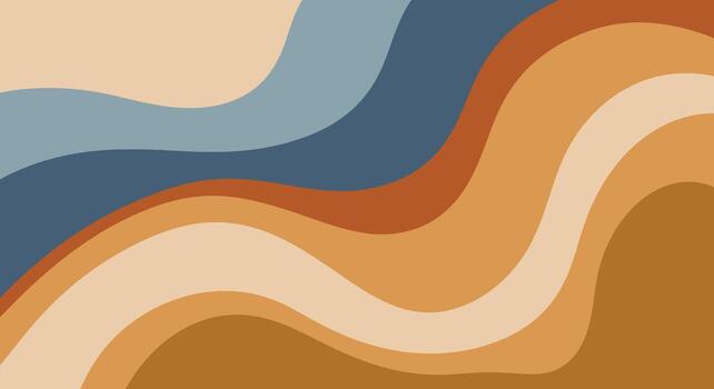 cálido, orgánico ondulado líneas crear un retro, resumen antecedentes con terroso tonos y un calmante estético. vector