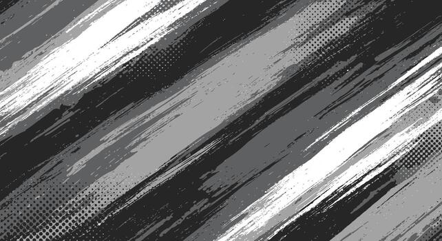 Dynamic abstract grunge background with bold diagonal brush strokes and halftone dots vector