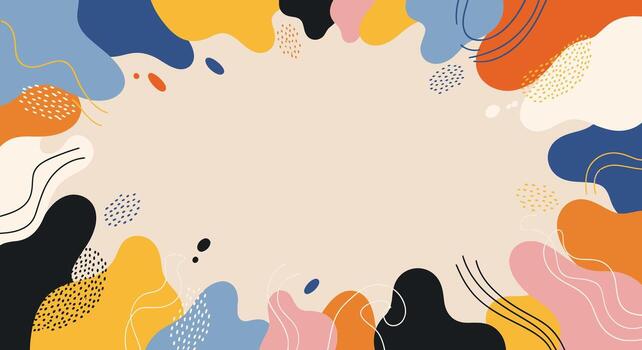 Modern abstract background with vibrant organic shapes makes a stylish and trendy design element vector