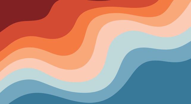 Vibrant abstract waves in warm and cool color gradient, perfect for modern design backgrounds vector