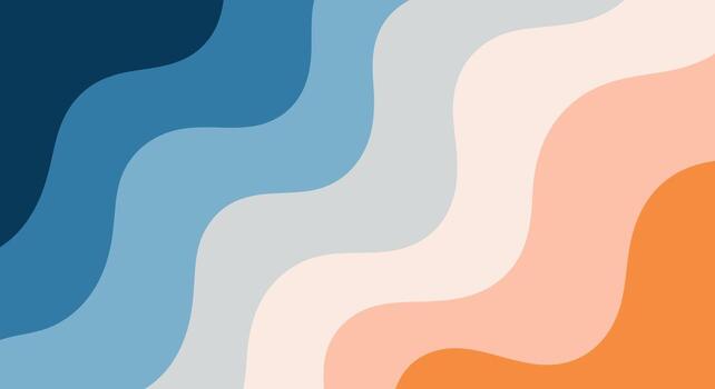 Vibrant layered waves in cool blues and warm oranges create a dynamic, modern abstract background. vector