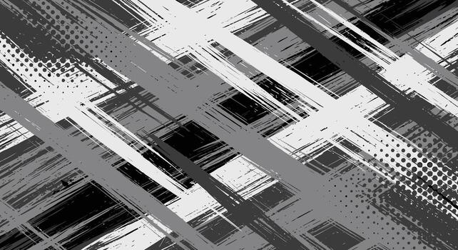 dinámica resumen grunge antecedentes con trama de semitonos puntos y diagonal cepillo golpes para moderno nervioso diseños vector