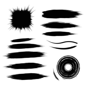 dinámica negro tinta cepillo golpes y salpicaduras crear energético artístico antecedentes para diseño vector