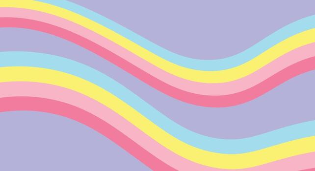 Pastel rainbow waves creating a vibrant, fun background for your next creative project or modern design vector