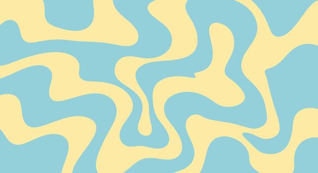 Soothing abstract waves in soft pastel yellow and sky blue create a calming, modern background pattern. vector