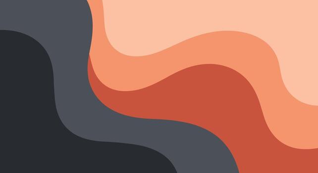 Smooth flowing abstract waves in modern warm color palette creates a calming and elegant visual background vector