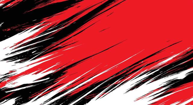 Dynamic red black white brush strokes create a modern edgy background for bold designs and powerful visuals vector