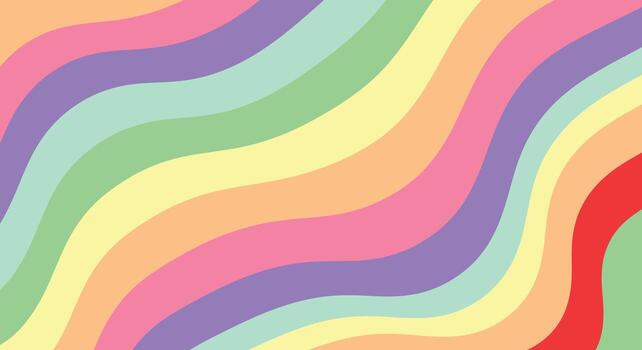 Vibrant pastel rainbow waves creating a calming and joyful background for optimistic designs vector