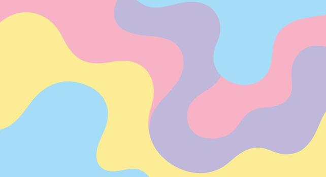 Dreamy pastel waves create a modern, cheerful abstract background for your creative projects now vector