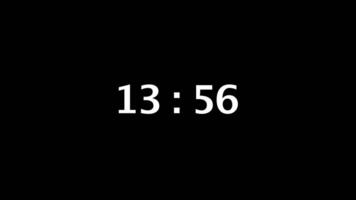 a partir de 14 para 13 minuto contagem regressiva cronômetro com branco numerais em Preto tela video