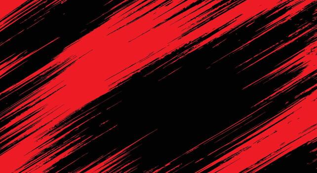 Dynamic red brush strokes on black create a bold abstract background with striking contrast vector