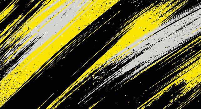 Dynamic abstract background with bold yellow and grey streaks on black, energetic and modern design vector