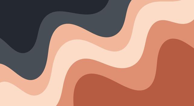 Serene abstract waves of warm terracotta, blush, and deep navy create a modern, calming backdrop vector