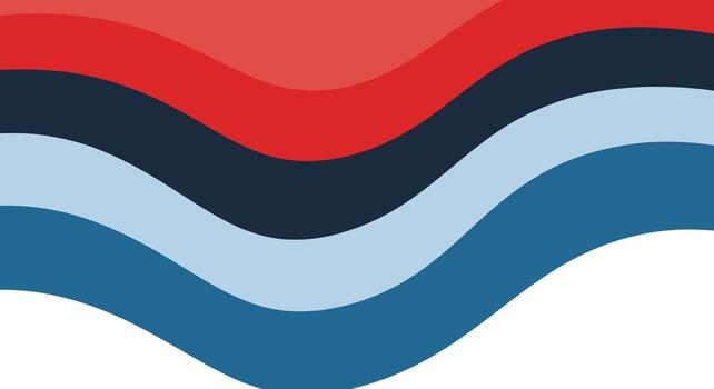Dynamic abstract waves in red, navy, and blue gradient colors for modern background designs vector