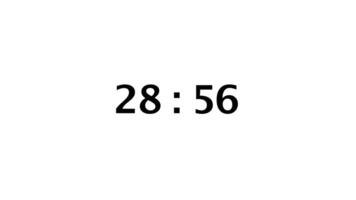a partir de 29 para 28 contagem regressiva cronômetro em uma branco fundo video