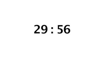 a partir de 30 para 29 minuto contagem regressiva cronômetro em uma branco fundo video