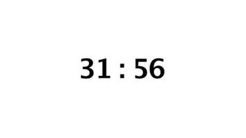 a partir de 32 para 31 minuto contagem regressiva cronômetro em uma branco fundo video