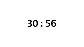 a partir de 31 para 30 contagem regressiva cronômetro em uma branco fundo video