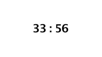 a partir de 34 para 33 minuto contagem regressiva cronômetro em uma branco fundo video