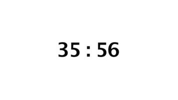 a partir de 36 para 35 minuto contagem regressiva cronômetro em uma branco fundo video