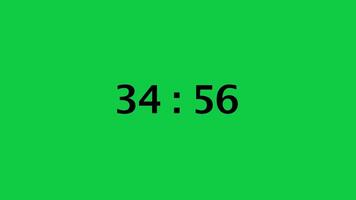 a partir de 35 para 34 minuto eletrônico contagem regressiva em uma verde croma chave tela video