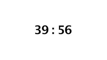 a partir de 40. para 39 minuto contagem regressiva cronômetro em uma branco fundo video
