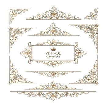 Arte de florido oval antiguo marco con intrincado volutas y filigrana, aislado en blanco antecedentes vector