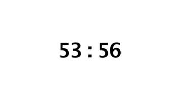 a partir de 54 para 53 minuto contagem regressiva cronômetro em uma branco fundo video