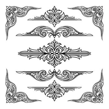 Art of collection of four grunge brush stroke rectangular frames and borders isolated on white background vector