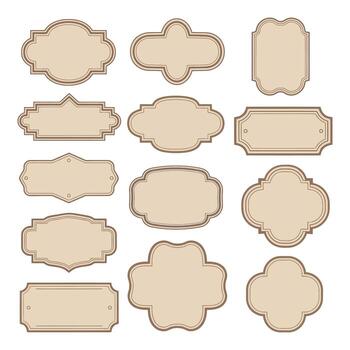 Art of minimalist double line rectangle border frame, isolated on white background vector