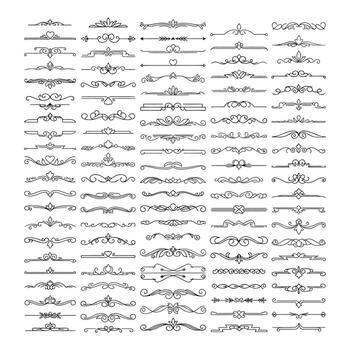 Art of abstract geometric line art design elements isolated on white background vector