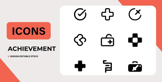 Art of collection of nine food icons including apples, pears, and a cake, presented in a clean, modern style for easy integration into various designs vector