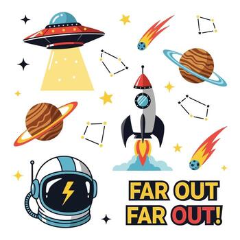 Art of collection of surf and beach themed graphic designs with waves, sun, and positive messages like make waves and good vibes only vector