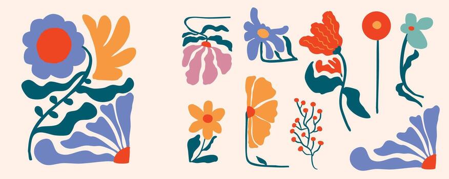 ondulado maravilloso flor objeto en ingenuo estilo vector