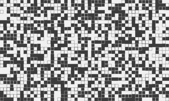 Abstract monochrome square pixel mosaic background. Ideal for website banners, tech presentations, or modern design projects. Represents data streams, digital technology, or complex systems. vector