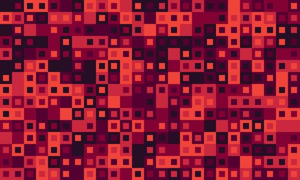 Abstract geometric pattern of red and maroon squares. Ideal for backgrounds, website design, or techrelated projects. This vibrant, pixelated texture evokes feelings of energy and digital innovation. vector
