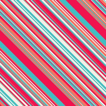 Vibrant diagonal stripes in coral, teal, and white create a dynamic, playful pattern. Perfect for backgrounds, textiles, or branding, this image conveys energy and summery vibes. vector