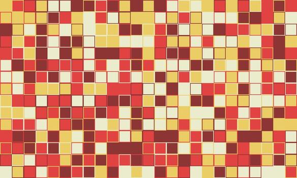 Abstract geometric mosaic pattern. Warmtoned squares create a vibrant, textured design perfect for backgrounds, websites, or textile prints. vector