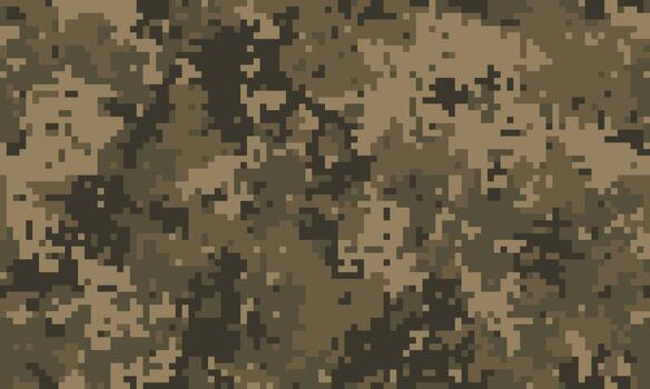 Abstract digital camouflage pattern. Earthy tones blend seamlessly for a versatile design suitable for backgrounds, textures, or apparel. vector