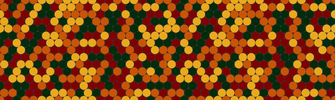 Abstract autumnal pattern. Vibrant, geometric design featuring a tessellated arrangement of circles in warm, earthy tones. Perfect for fallthemed projects, textiles, or website backgrounds. vector