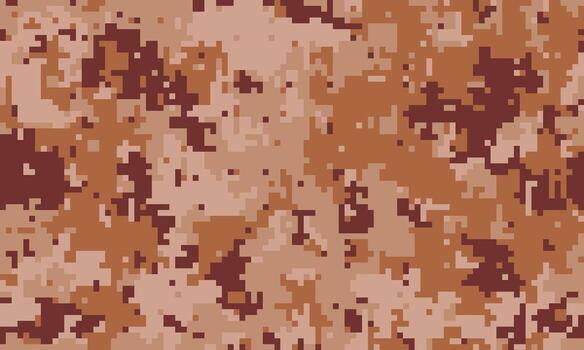 resumen Desierto camuflaje modelo. Perfecto para antecedentes, textiles, o temática militar diseños terroso tonos y pixelado textura crear un único, versátil imagen. vector