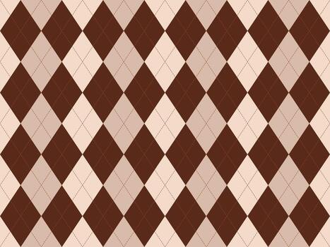 Elegant brown and beige argyle diamond pattern. Perfect for backgrounds, textiles, or website design. Classic, sophisticated texture with a timeless appeal. vector
