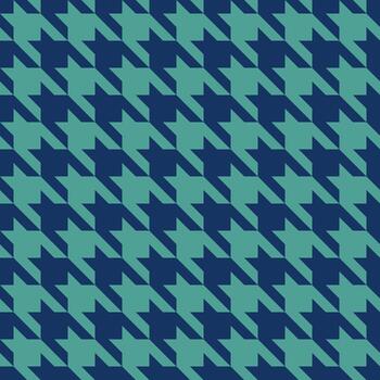 Elegant houndstooth pattern in teal and navy. Perfect for textile design, fashion, branding, or website backgrounds. This sophisticated geometric texture offers a timeless and versatile aesthetic. vector