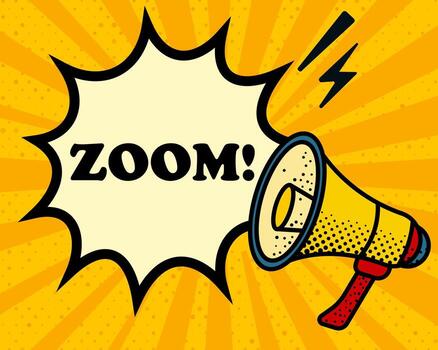 enfocar habla burbuja. megáfono, iluminación, habla explosión, sonido líneas, popular Arte estilo, altoparlante, público discurso, amarillo fondo, expresión, voz, alerta, transmitir vector